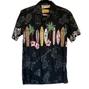 New Blue Hawaii Hawaiian Islands button down Men’s shirt 100% cotton size Sm…